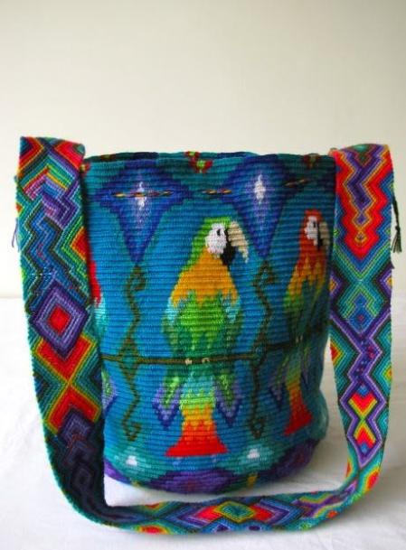 Papagan Desenli Wayuu Canta Modelleri